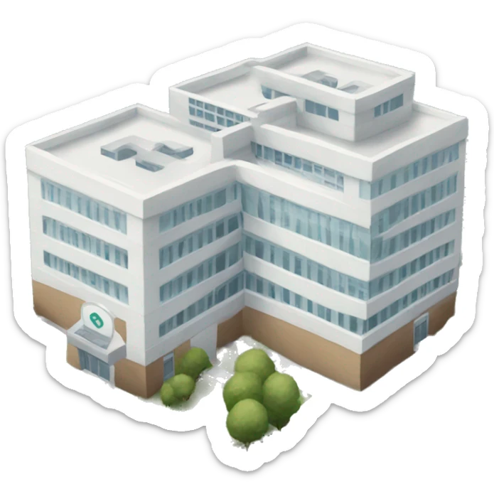 White hospital  sticker