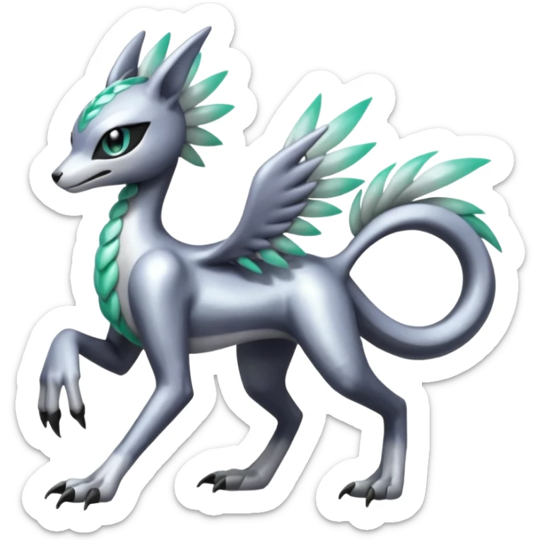 Meloetta-Sergal-Palkia-hybrid-fusion-Fakémon-creature, full body sticker