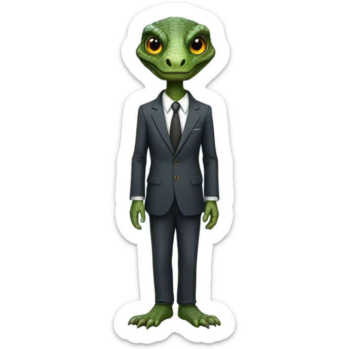 reptilian in suit sticker