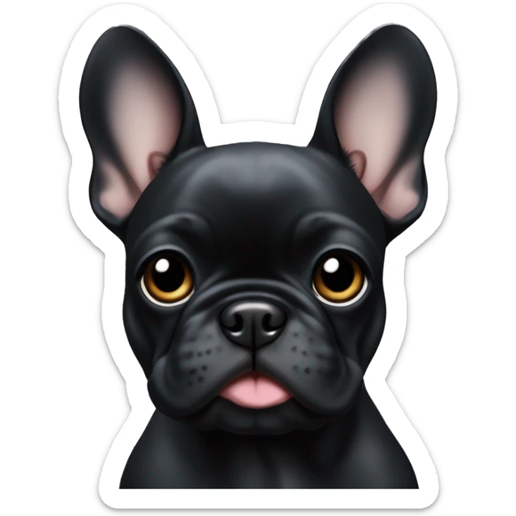 Solid black Frenchie puppu sticker