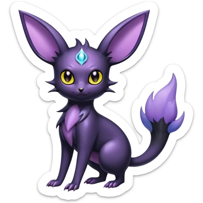 Shiny Dark Noibat-Espeon-Umbreon-Nidorino-fusion-hybrid full body sticker