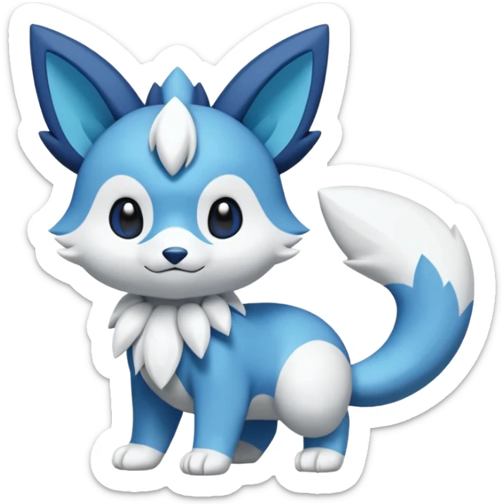 Glaceon-Oshawott-Meowstic-Fakémon-hybrid-creature (full body)  sticker