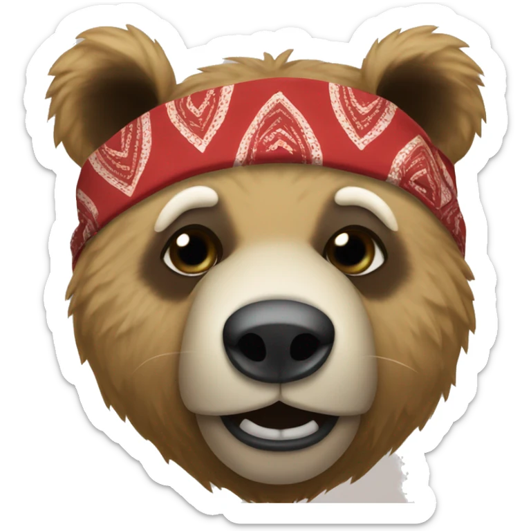 a bear wearing a bandana over their nose and mouth, bandit style.  sticker