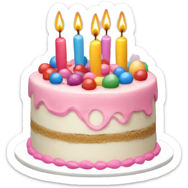 Birthday cake sticker