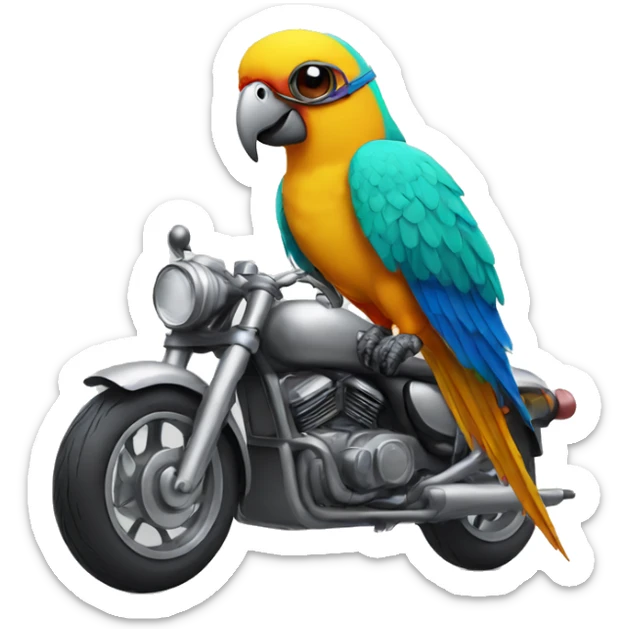 parrot with glasses and turban on motorbike sticker