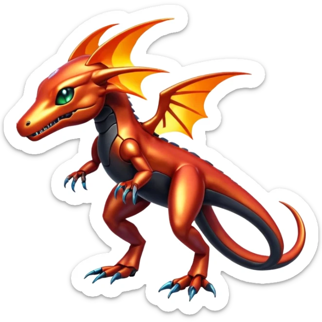 Shiny Iridescent Genesect-Salandit-Fakémon-hybrid-creature (full body)  sticker