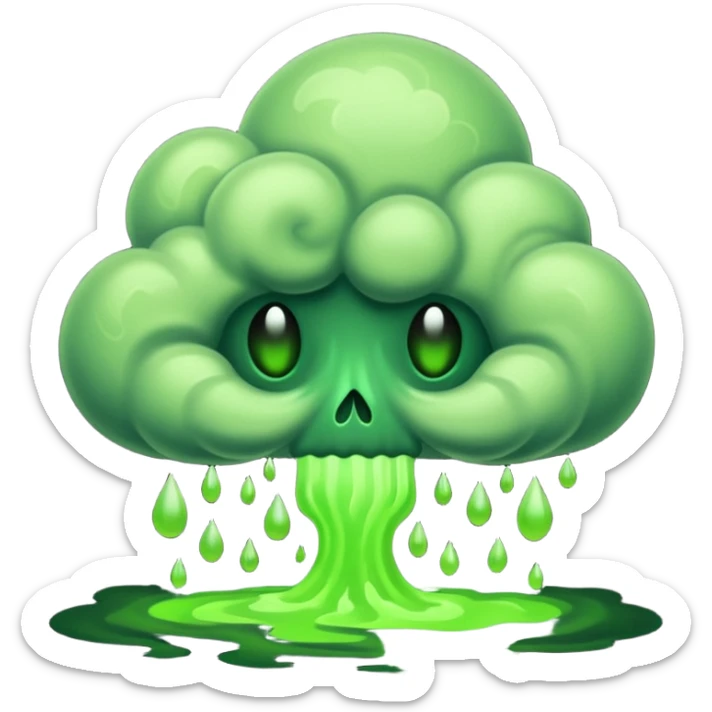 a poisonous cloud of gas, dark swamp color, realism-style sticker