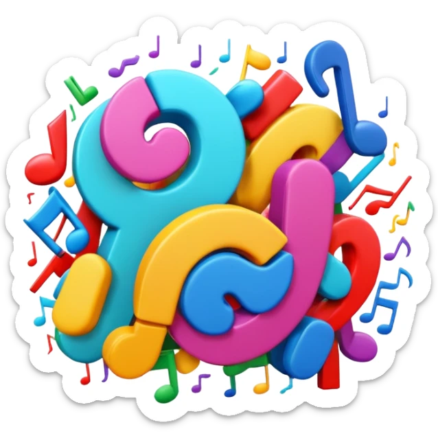 Hip-hop music doodles, no emoji icons, no emoji symbols, 3d render sticker