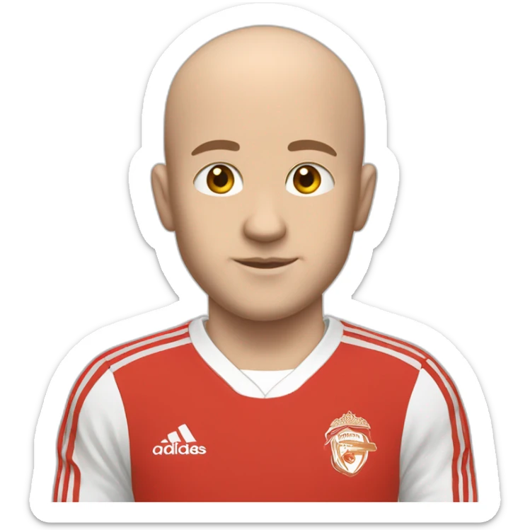 White Boy going bald but with still some hair in red Adidas soccer tracksuit sticker