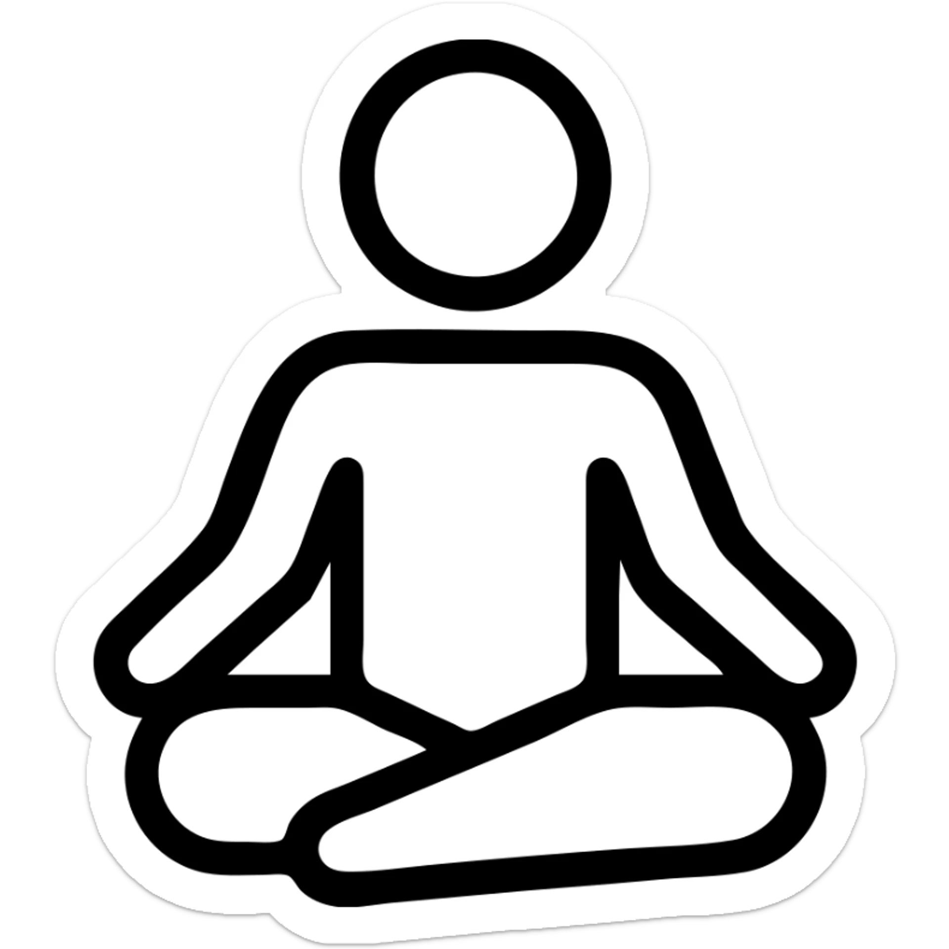 icon on the theme of yoga guru classes. image of a person in asana pose sticker
