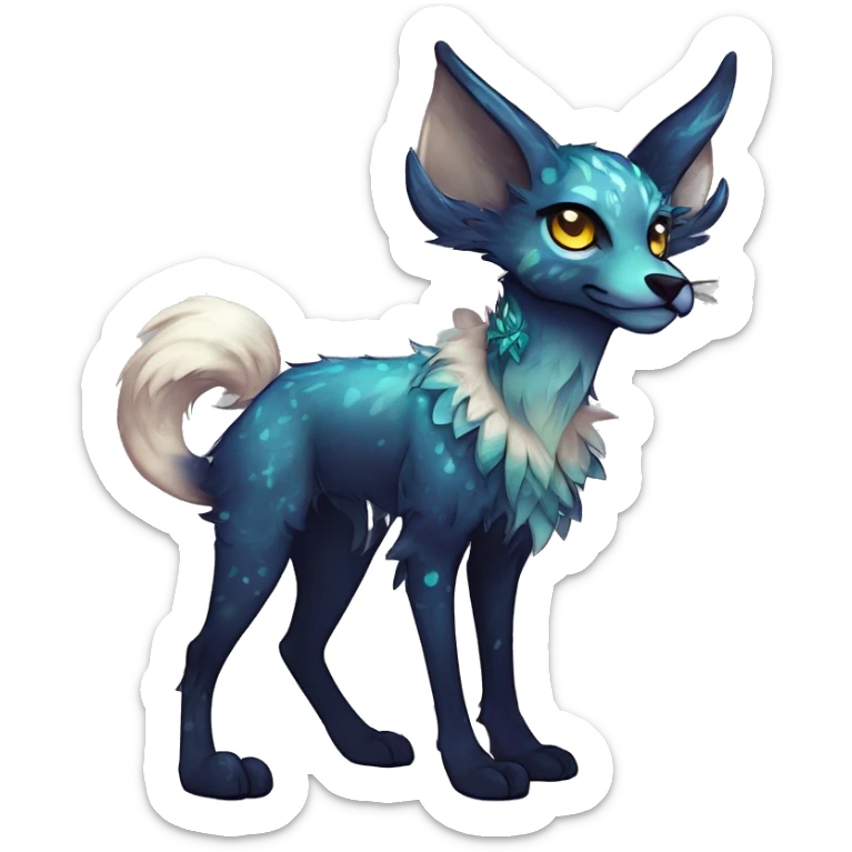 Cool cute Kawaii edgy fantasy shiny animal  fursona Fionbri vernid by griffsnuff & LiLaiRa & Falvie full body sticker