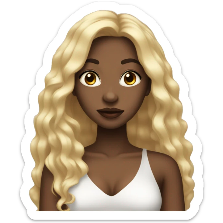 pretty black girl with big lips and long blonde hair sticker