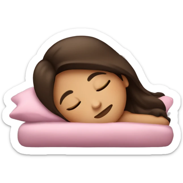Brunette girl sleeping sticker