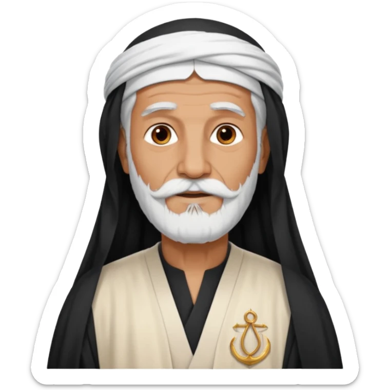 old emirates guys wearin gUAE cloths with white beared .. he works in the sea sticker