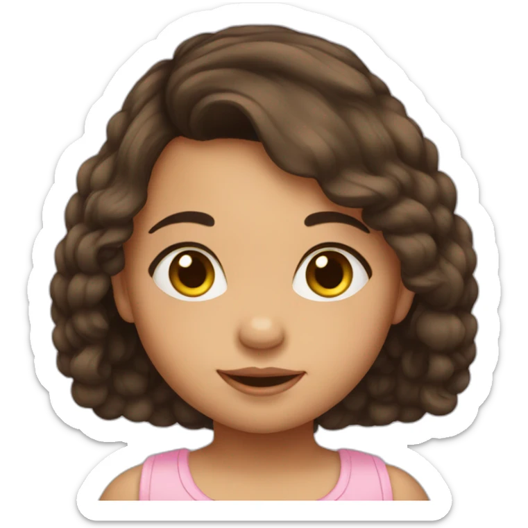 brunette baby girl sticker