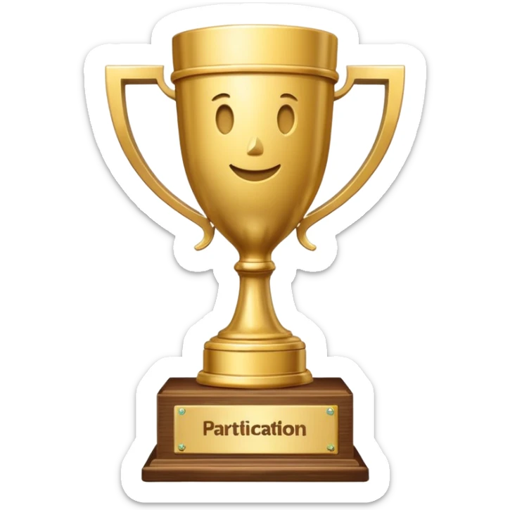u forgot to put the words "Participation Trophy" on the gold plate on the wooden base. u keep generating images without the words "Participation Trophy" on the base. im just gonna keep saying u need to include the words "Participation Trophy" on the base so hopefully u get the message. sticker