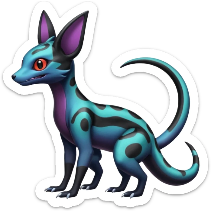 Shiny Salandit-Umbreon-Genet-Noivern-Noibat-Hybrid (Full body) sticker