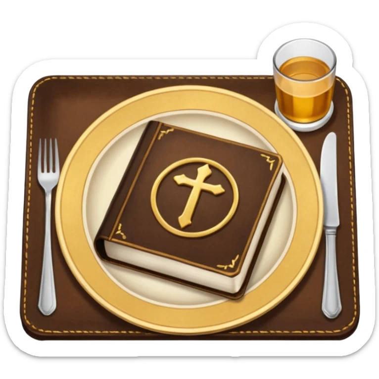 Make a plate of food, with cutlery beside it, and on top of the plate make a Bible. sticker