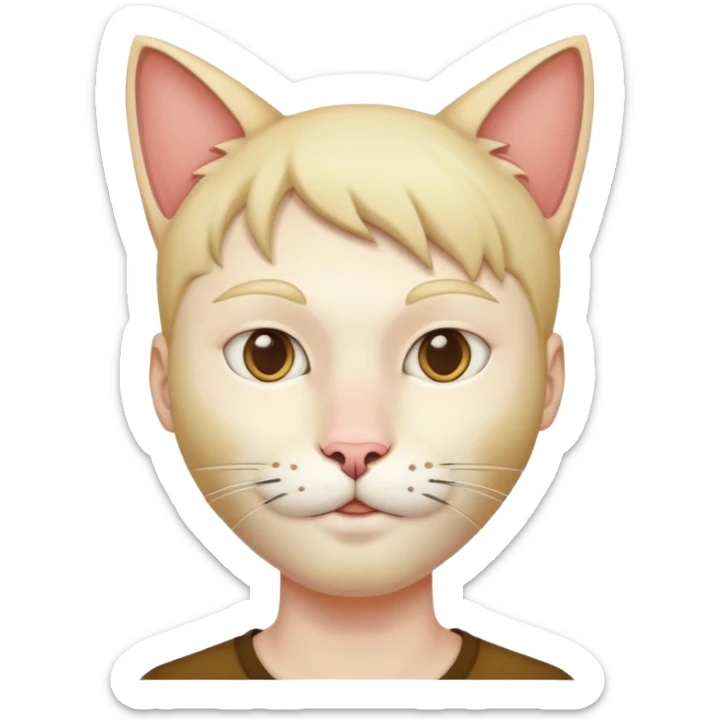 Guy with a cat head  sticker