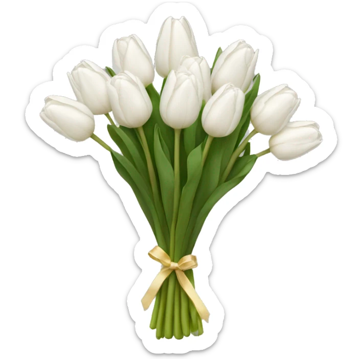 white tulip bouquet  sticker