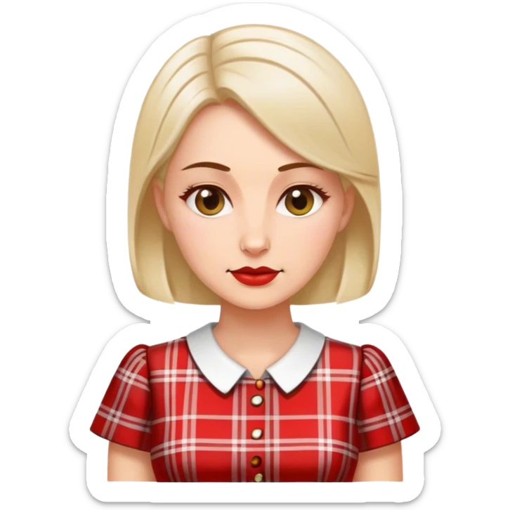  polish woman politician plaid dress sticker