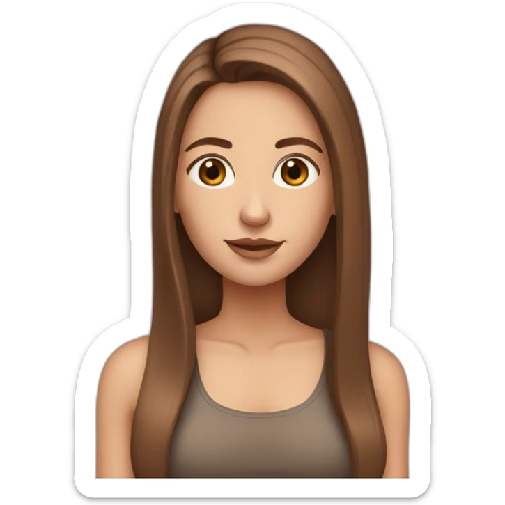 white-girl-with-long-straight-brown-hair-wearing-crop-top sticker
