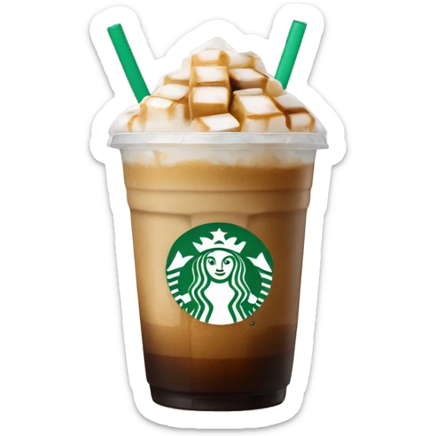 Starbuck ice coffee with ice cubes sticker