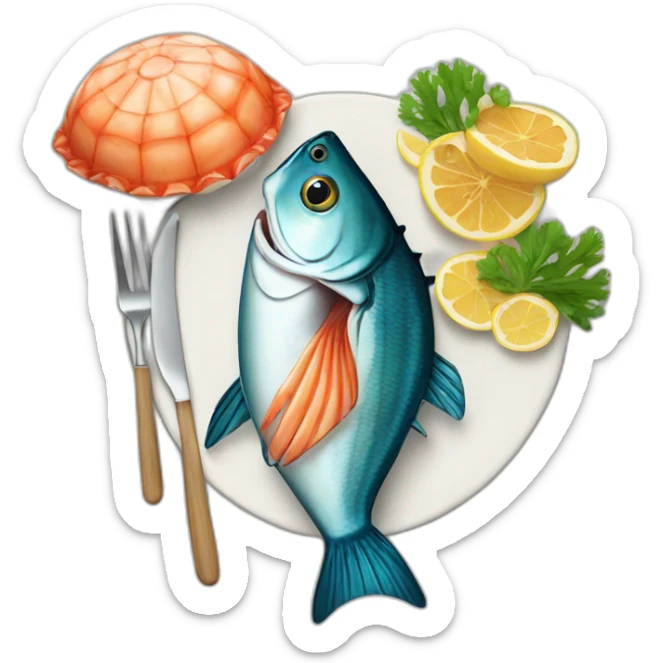 Seafood-dinner sticker