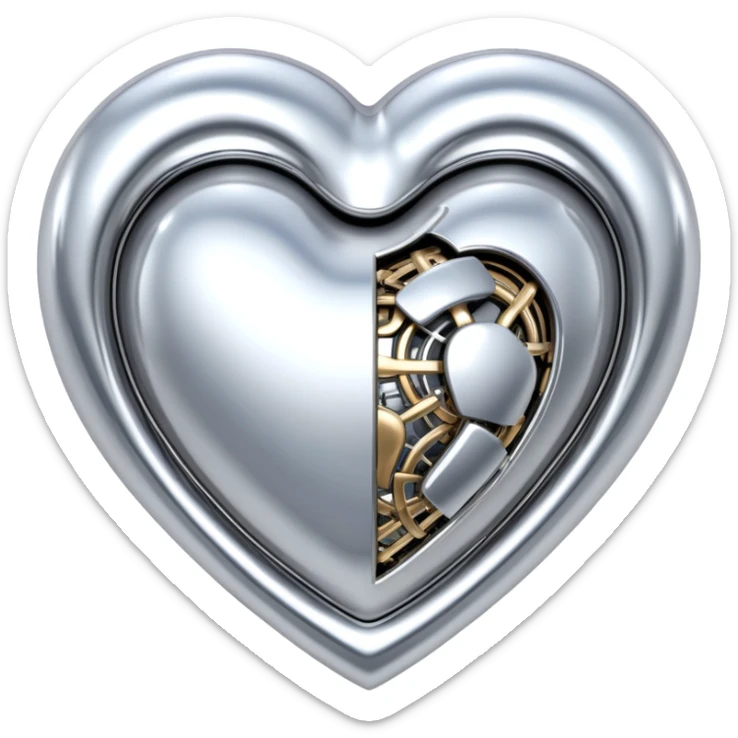 sorayama heart glossy metal parts sexy sfw sticker