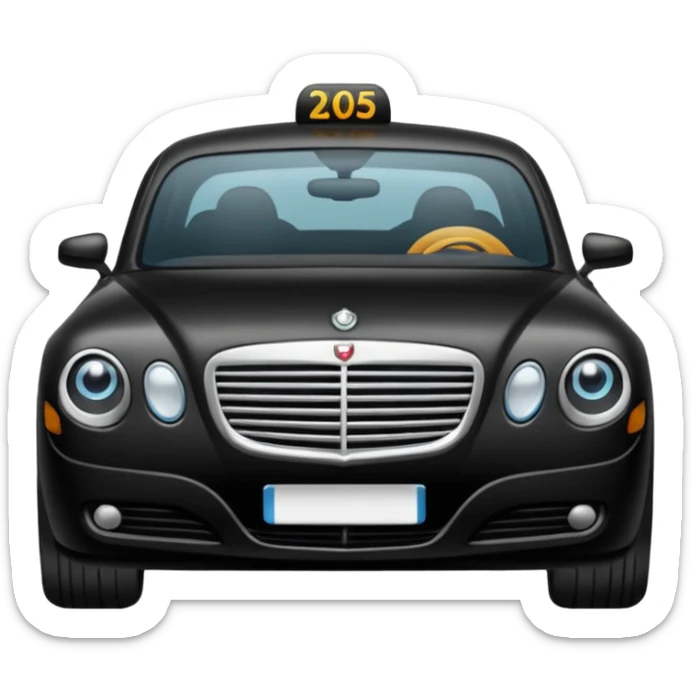 Crée-moi une voiture noire, berline, très classe La voiture  en long 2025classe S que d’un côté  sticker