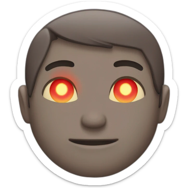 guy parted hair with red glowing eyes sticker