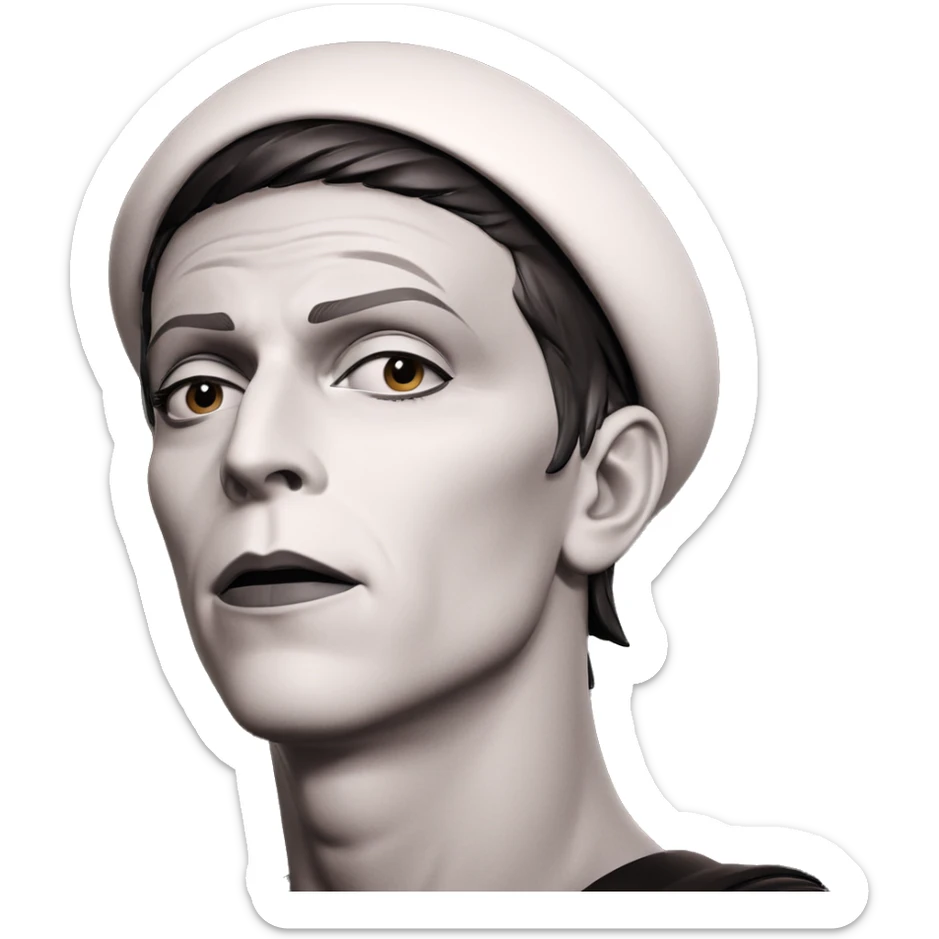 monochrome portrait of a boy sticker