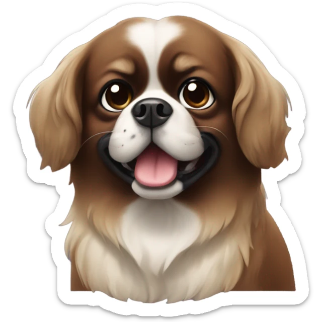 Dark Brown tibetan spaniel  sticker