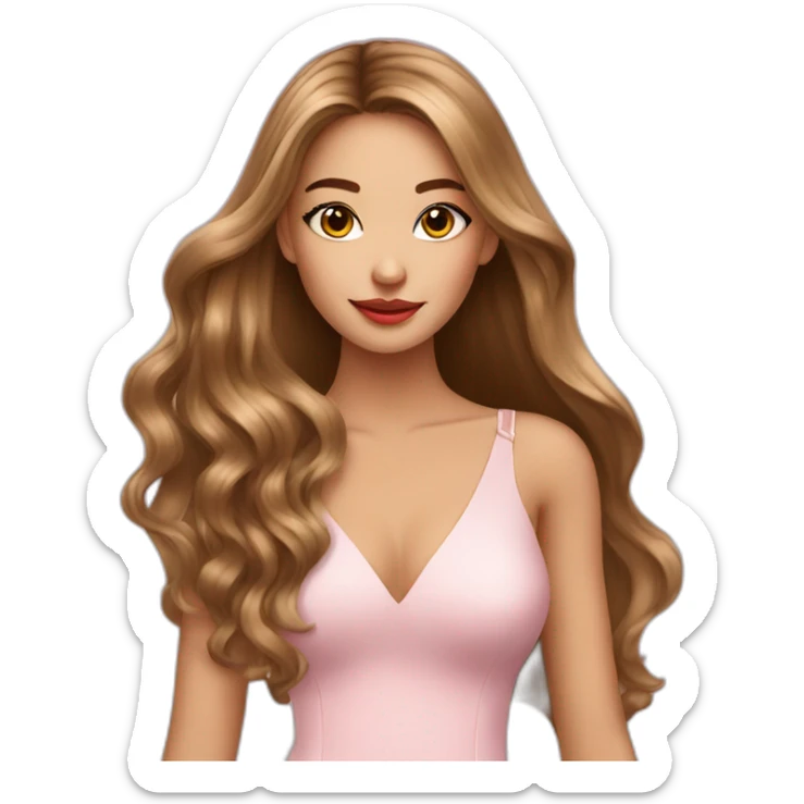 beautiful long hair girl modelling in fashion show sticker