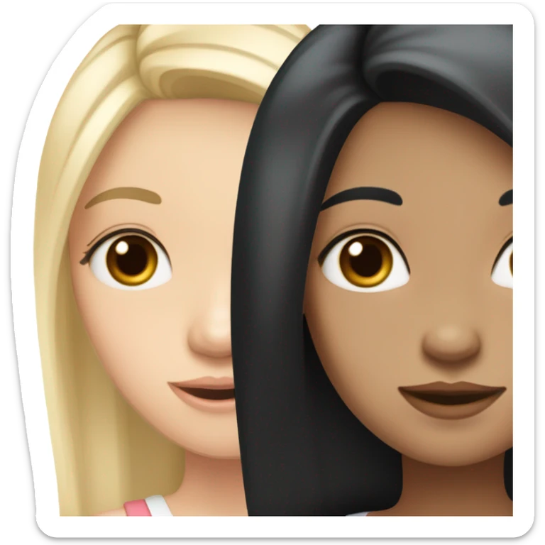 a sweet looking girl with pale skin with a little tan . long black hair thats straight with almond shaped , brown, dark eyes ￼ sticker