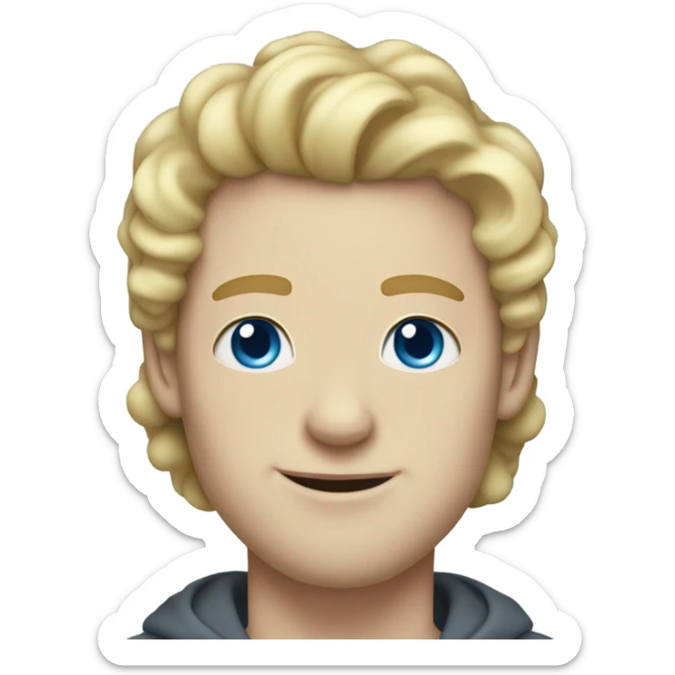 full body light curl blonde 30yo man blue eyed pale skin sticker