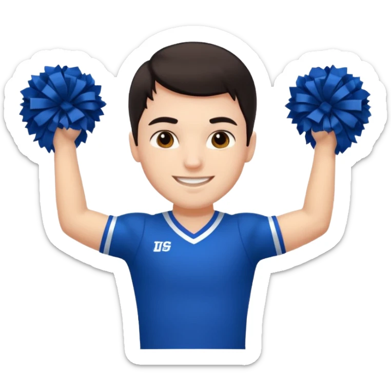 All star Cheerleader white boy boy in with dark hair in cheerleader uniform  sticker