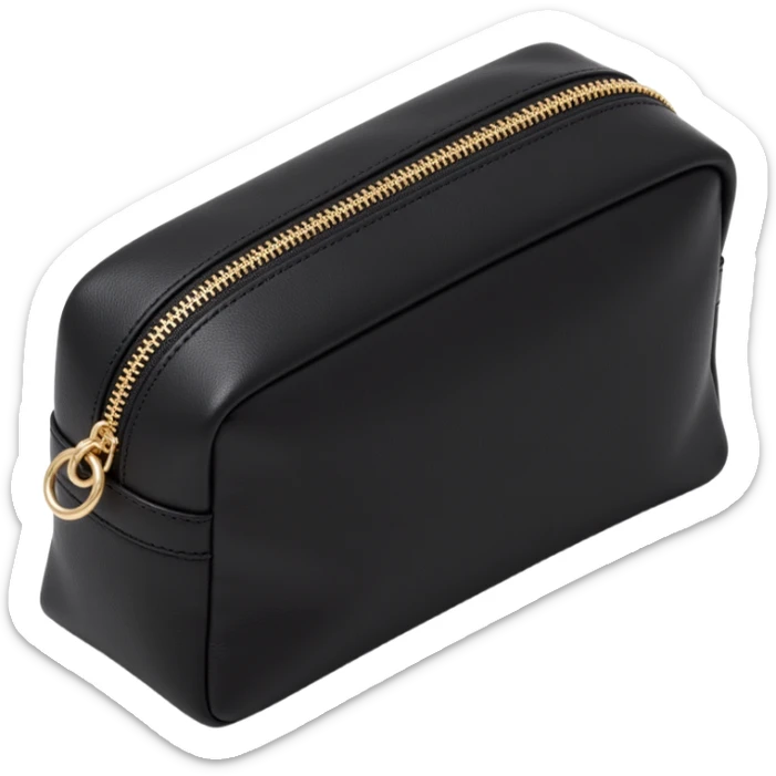 luxe black cosmetics bag sticker