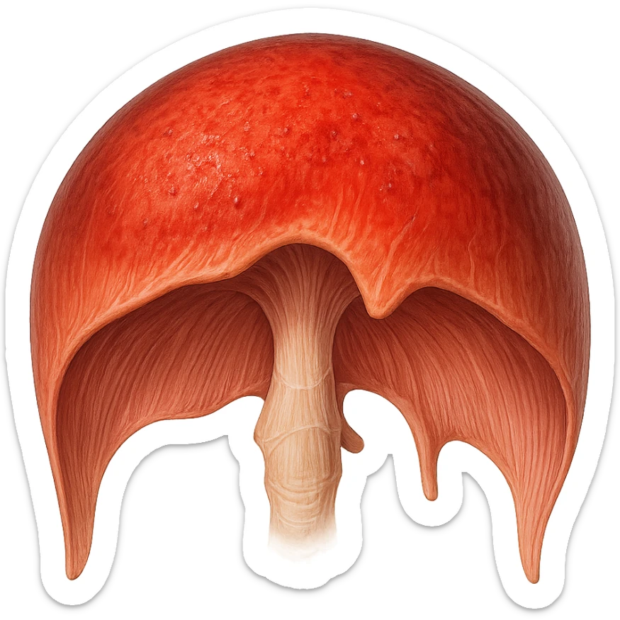 diaframma umano anatomico infiammato, isolato su sfondo bianco sticker