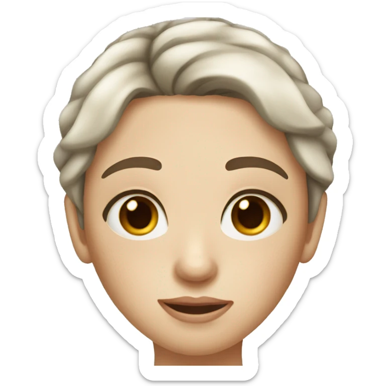 Pale women with dark brown hair freckles and hazel eyes  sticker