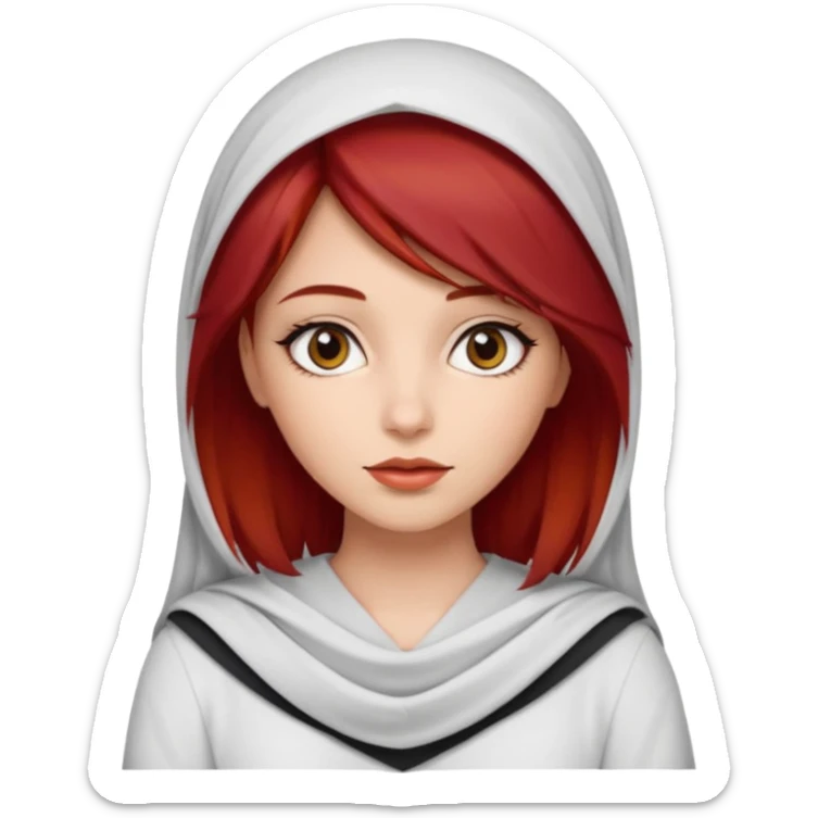 Chica Pelo corto de color rojo cereza con chica árabe pelo largo guapísima  sticker