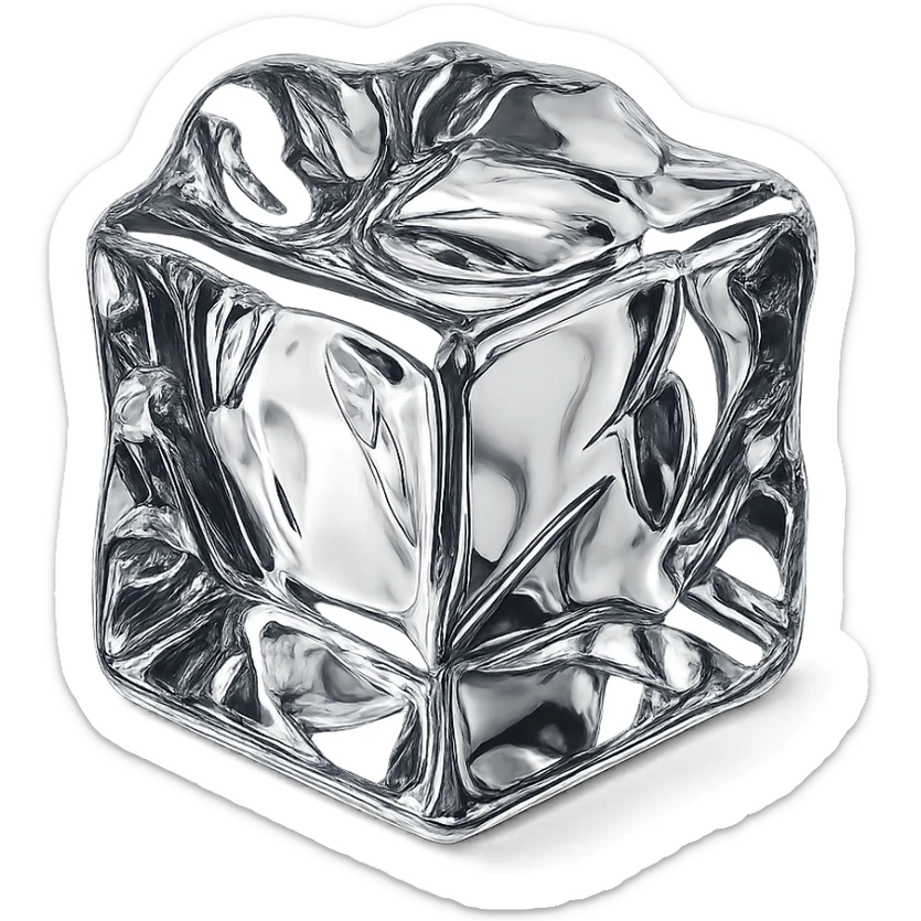 ice, chrome style sticker