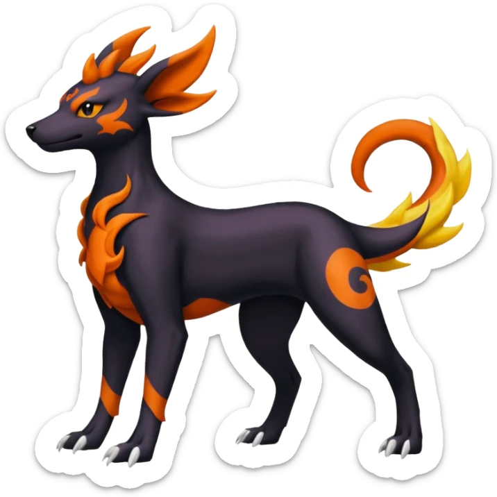 
Canine-Houndoom-Bayleaf-Salandit-Noibat-Flareon-Fakémon-fusion (full body) sticker