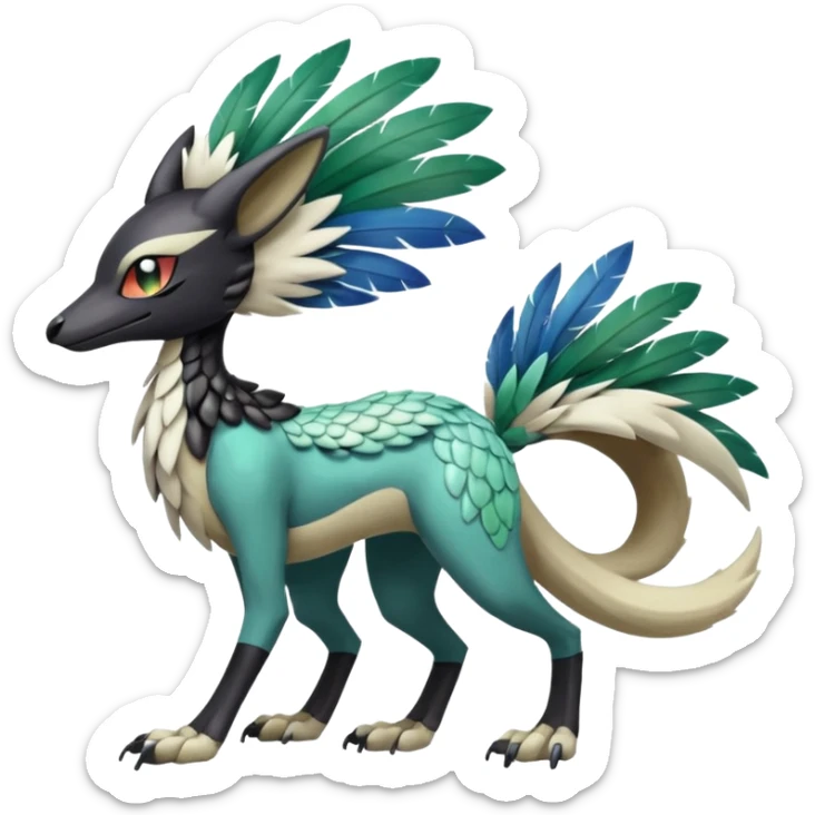 Meloetta-Vernid-Lombax-Sergal-Pokémon-Fakémon-fusion-hybrid-creature sticker