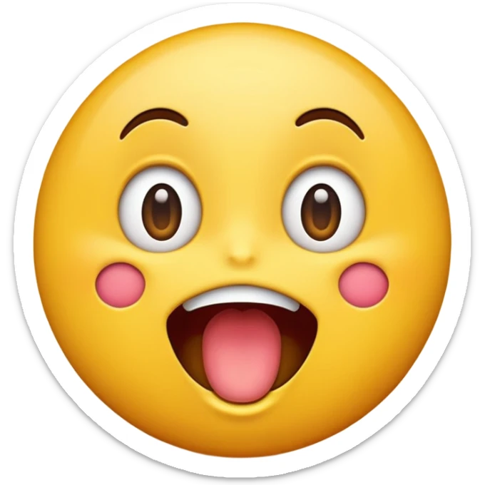 cartoon surprised emoji with open mouth, colorful and cheerful, no text, suitable for WhatsApp and Instagram sticker