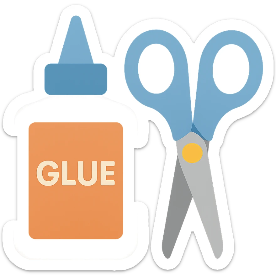 craft glue and scissors sticker