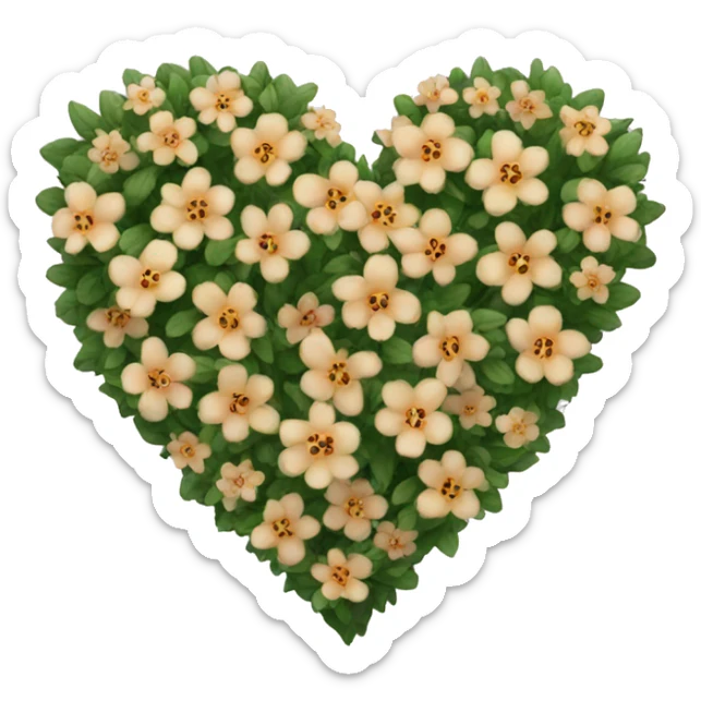 Flower heart sticker