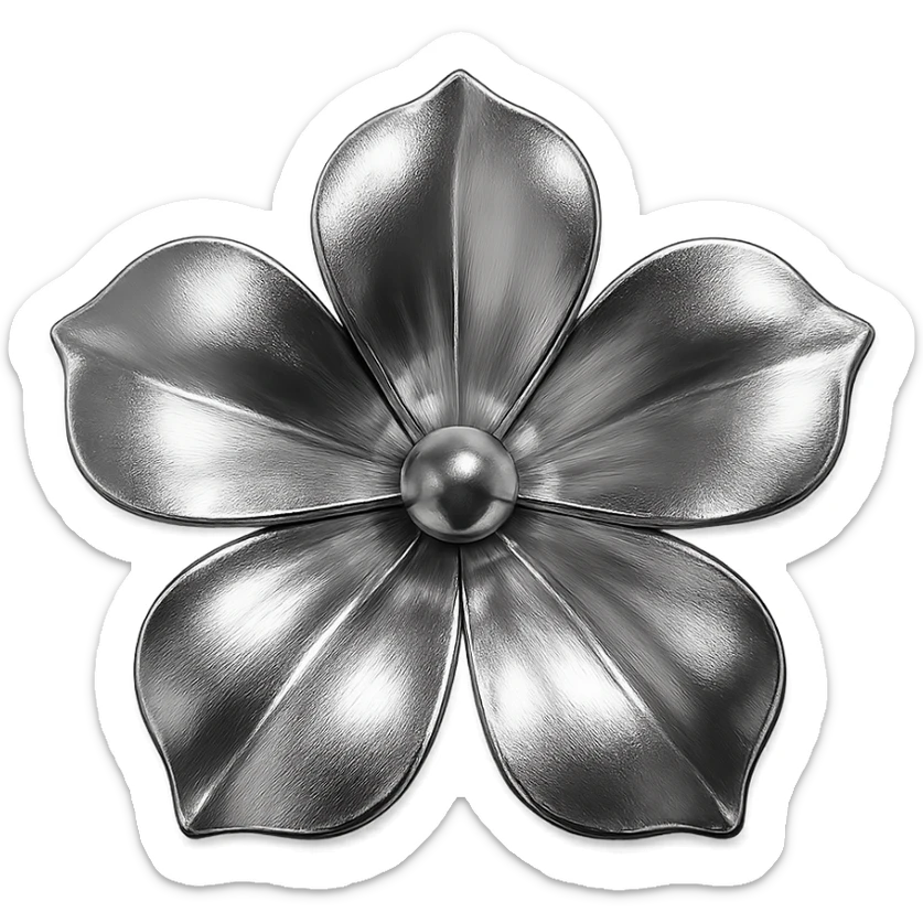 aesthetic flower, chrome style sticker