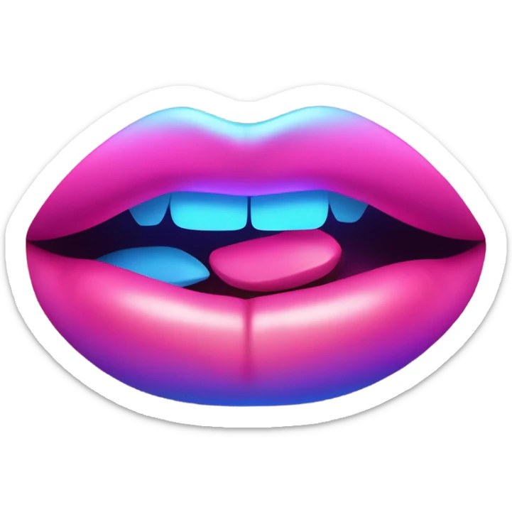 Neon kiss sticker