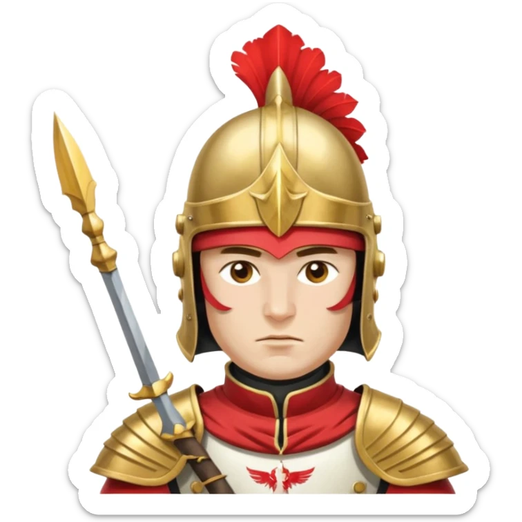 polish husaria miliatry unit, make him with a face like is the best fighter of all times sticker